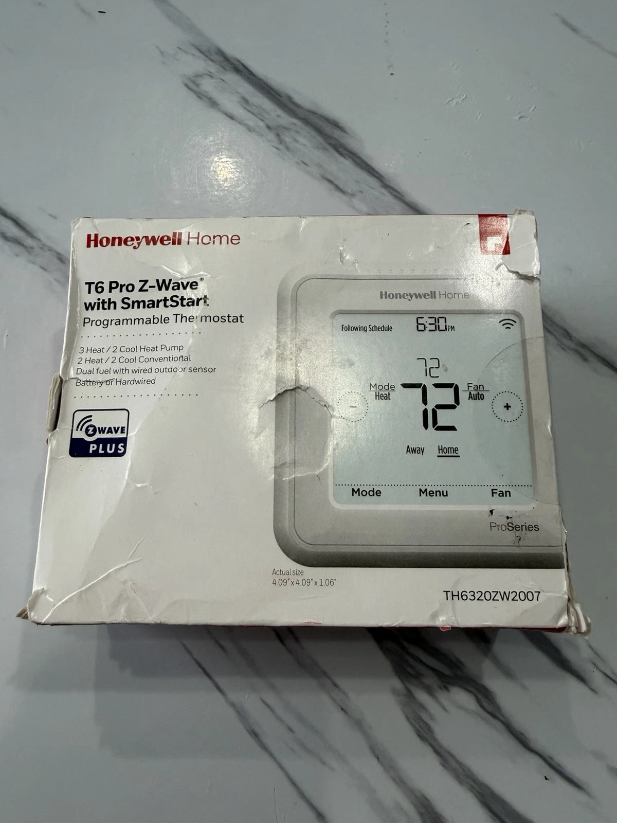 Honeywell T6 Pro Z-Wave SmartStart Programmable Thermostat (TH6320ZW2007)