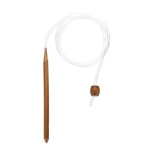 Bamboo Tunisian Circular Crochet Hook 8mm US L/11 with Cable Bead Brown