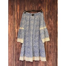 Karen Kane Dress Womens L Blue Sand & Sky Mixed Lace Embroidered Off Shoulder