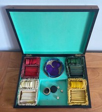 Coffret à jeux Nap. III Jetons et dés en os XIX° siècle