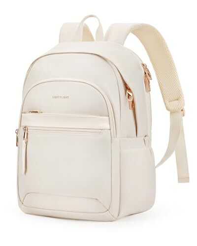 Stylish Beige 15.6-Inch Women's Travel Laptop Backpack-image