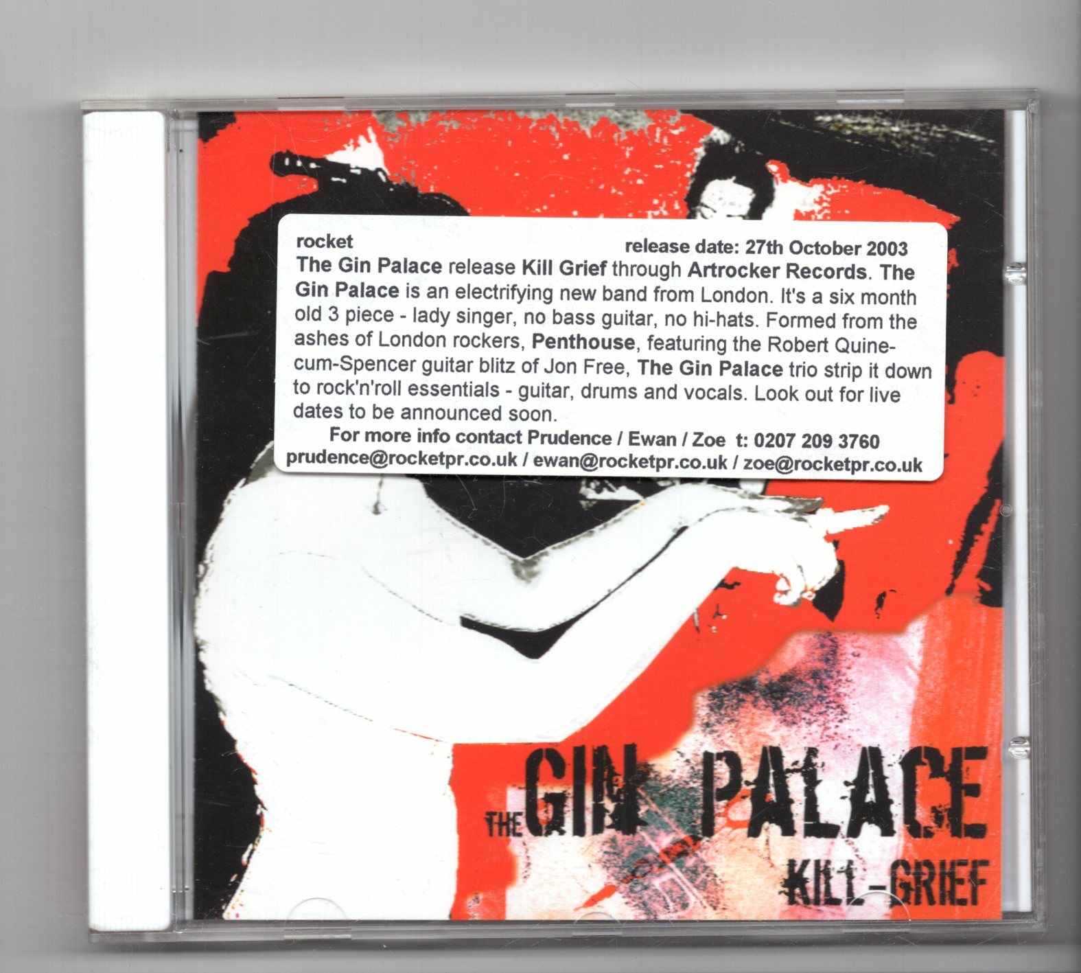(JQ167) The Gin Palace, Kill Grief - 2003 CD