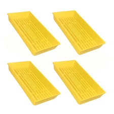 SUNPACK 10” x 20” Mega Plastic Seed Starting Tray, Yellow, 2.5” (Pack of 4)