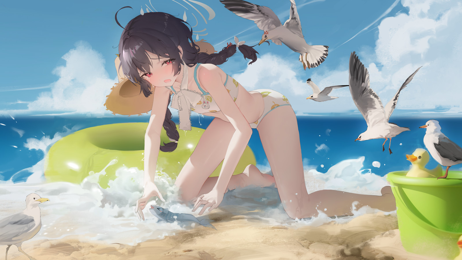 Anime girls miyu kasumizawa blue archive swimwear loli Playmat Gaming Mat Desk