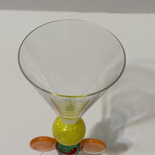 JIRI SUHAJEK Signed Bohemian Czech Art Glass Barware goblet 6.75" butterfly - Picture 4 of 6