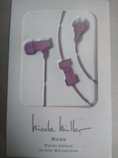 Nicole Miller Moda Stereo Earbuds In Line Microphone 3.5 audio plug