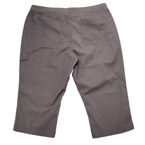 St. John's Bay Capri Pants 3X NWT Women's Plus Size Brown Cargo Pocket Pull-On - Picture 2 of 3