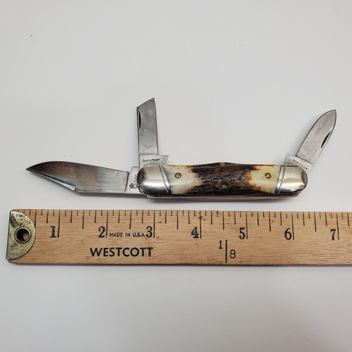 Schatt & Morgan Queen Cutlery 2016 SMQ-K163TS Keystone Staghorn Pocket Knife - Picture 14 of 16