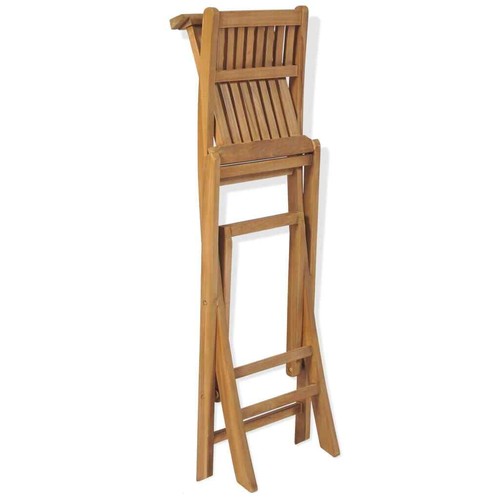 Teak Gartenbar Set 3-tlg. Klappbar Garten Tresen Barhocker Gartentheke vidaXL - Bild 11 von 12