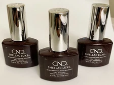 New (3) CND SHELLAC LUXE 60 Second Removal Gel Polish - #304 BLACK CHERRY