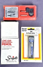 Vintage Mechanical Pencil Accessories Lot Scripto K770 Box Leads Drafting 