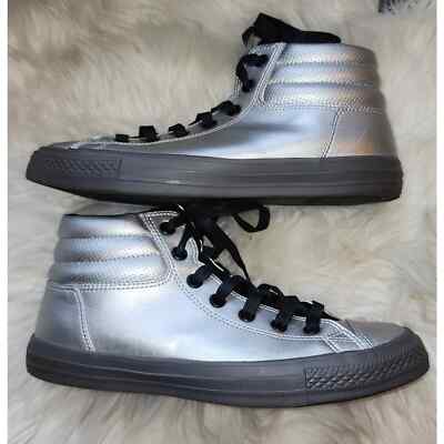 Converse Men\'s Chuck Taylor All Star 152661C Silver Leather Sneaker Shoes Converse Chuck Taylor All Star Metallic High Top Sneaker  main image 2