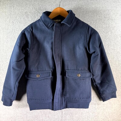 Oshkosh B'gosh Coat Unisex Kids 8 Blue Collared Full Zip Flap Pockets Fleece