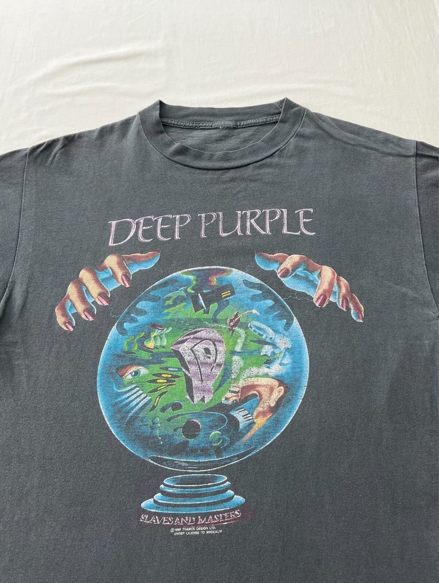 DEEP PURPLE 1990 SLAVES AND MASTERS tシャツ Vintage 1990 Deep Purple Slaves and Masters Promo T-shirt Sz M | eBay