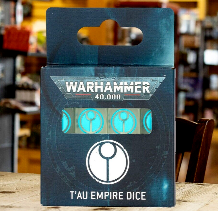 T'au Empire D6 Dice Set | Frosted White & Blue Ink | Warhammer 40k