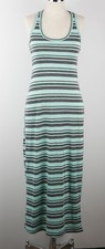 Roses Women's Sun Dress S Small Teal and Black Stripes Made in USA
