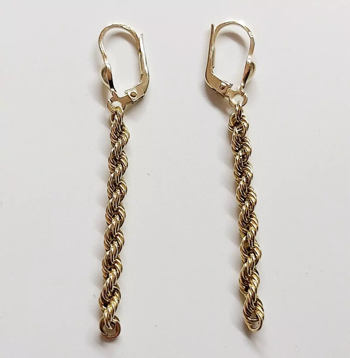 Chain Dangle Earrings, Hanging 14k Gold Earrings, Recycled Gold Earrings,  Stud and Dangle Earring, Summer Gold Gift, Gold Earring for Woman - Etsy