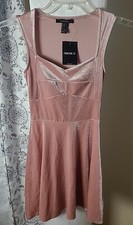 Forever21 Knit Velvet Stretch Dress Sleeveless Light Pink Sz Small