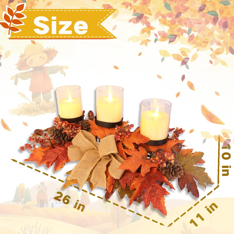 Fall Centerpiece Table Decorations, Thanksgiving Tabletop Maple Leaf