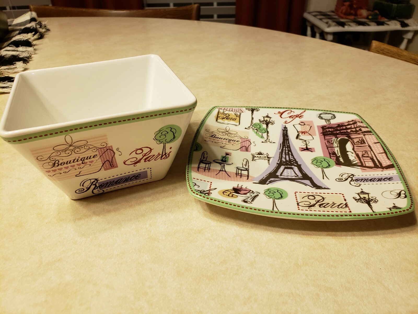 222 Fifth Tres Chic Paris Appetizer Plate and Bowl