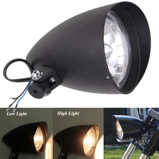 5.75" MOTORCYCLE BLACK BIG BULLET HEADLIGHT FOR HARLEY CHOPPER TOURING CUSTOM