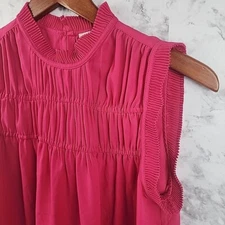 New Max Studio Cerise Pink Sleeveless Blouse Size XS Workwear Business
