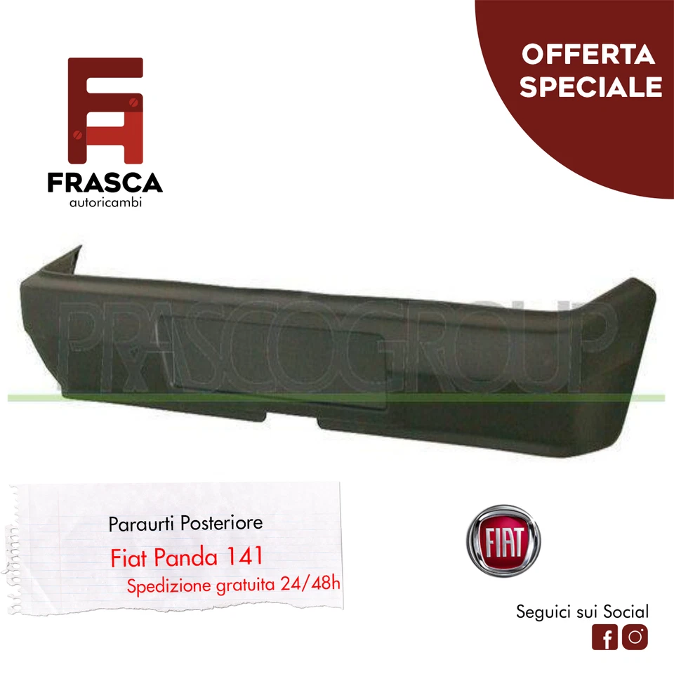Paraurti Posteriore Nero Fiat Panda 141 750 1986-2003 1000 1987-1998 4x4 86-94