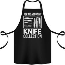 Chef Ask About My Knife Collection Funny Cotton Apron 100% Organic