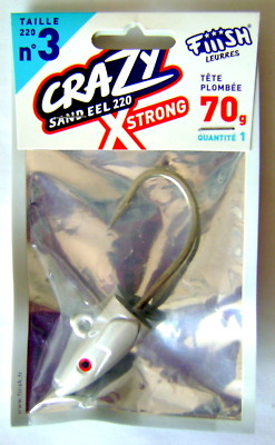 Fiiish Crazy Sand Eel 220 2 Pearl Green - Testina Piombata Shore 30g Per Jigging In Mare