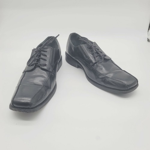ALFANI Mens Dress Shoes - Proud Bike Toe Leather Black Oxfords Lace-up Sz 11 M - 第 2/9 張圖片