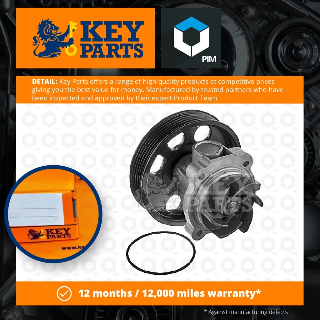 Water Pump fits VAUXHALL COMBO C, D 1.3D 2004 on Coolant KeyParts 012855461 New