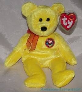 yellow beanie baby