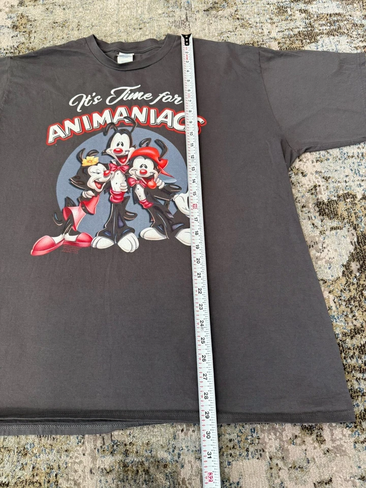 Vintage It’s Time For Animaniacs T-Shirt Adult 2XL Gray EUC No Stains Or Rips - Изображение 4 из 4