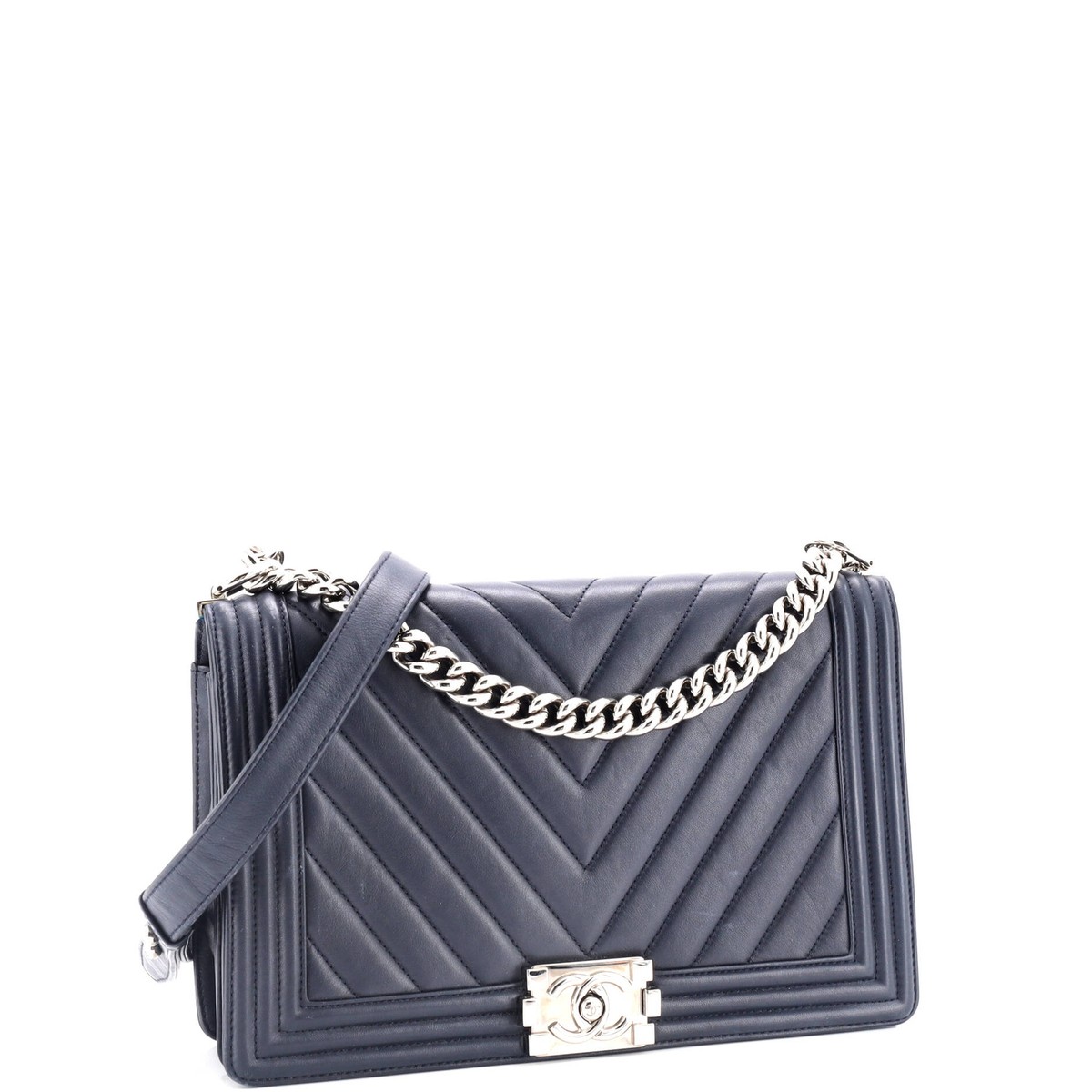 Chanel Boy Flap Bag Chevron Calfskin New Medium