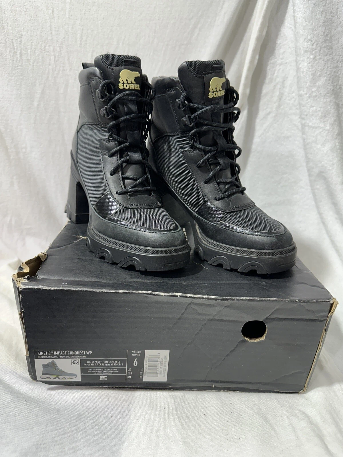 sorel brex lace waterproof leather nwb boots