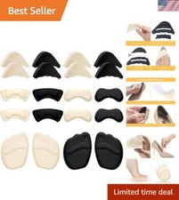 Comfortable Foam Toe Filler and Back Insoles - 12 Pairs for All Shoe Types