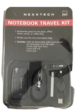 NEXXTECH NOTEBOOK TRAVEL KIT Brand New Sealed Mouse Flash Drive USB HUB Case
