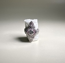 Elegant 925 Sterling Silver CZ Art Deco Style Ring /Size 8