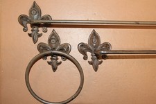 3pc FLEUR DE LIS Bathroom Accessories,Towel B...