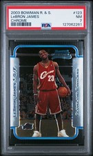 2003 BOWMAN ROOKIES & STARS CHROME #123 LEBRON JAMES ROOKIE RC PSA 7