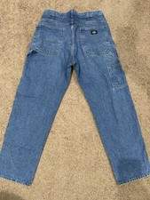 Dickies Men's Carpenter Jeans 34x32 Straight Leg Denim Workwear Pants