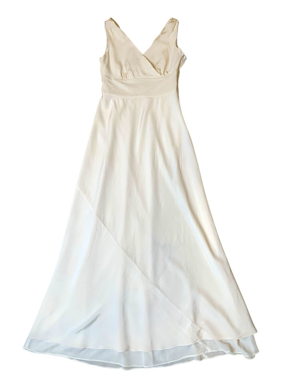 J. Crew 100% Silk Off-White Ivory Women's Dress Wedding Gown Size Petite 4  Fair