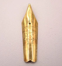 Vintage Waterman's Ideal 2 A Canada Fountain Pen Nib 14K Gold b1