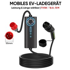 Mobile Wallbox EV Ladegerät 11kW Typ 2 8m La...