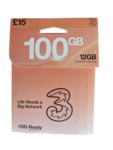 3 NETWORK PAY AS YOU GO SIM CARD ONLY 99P.