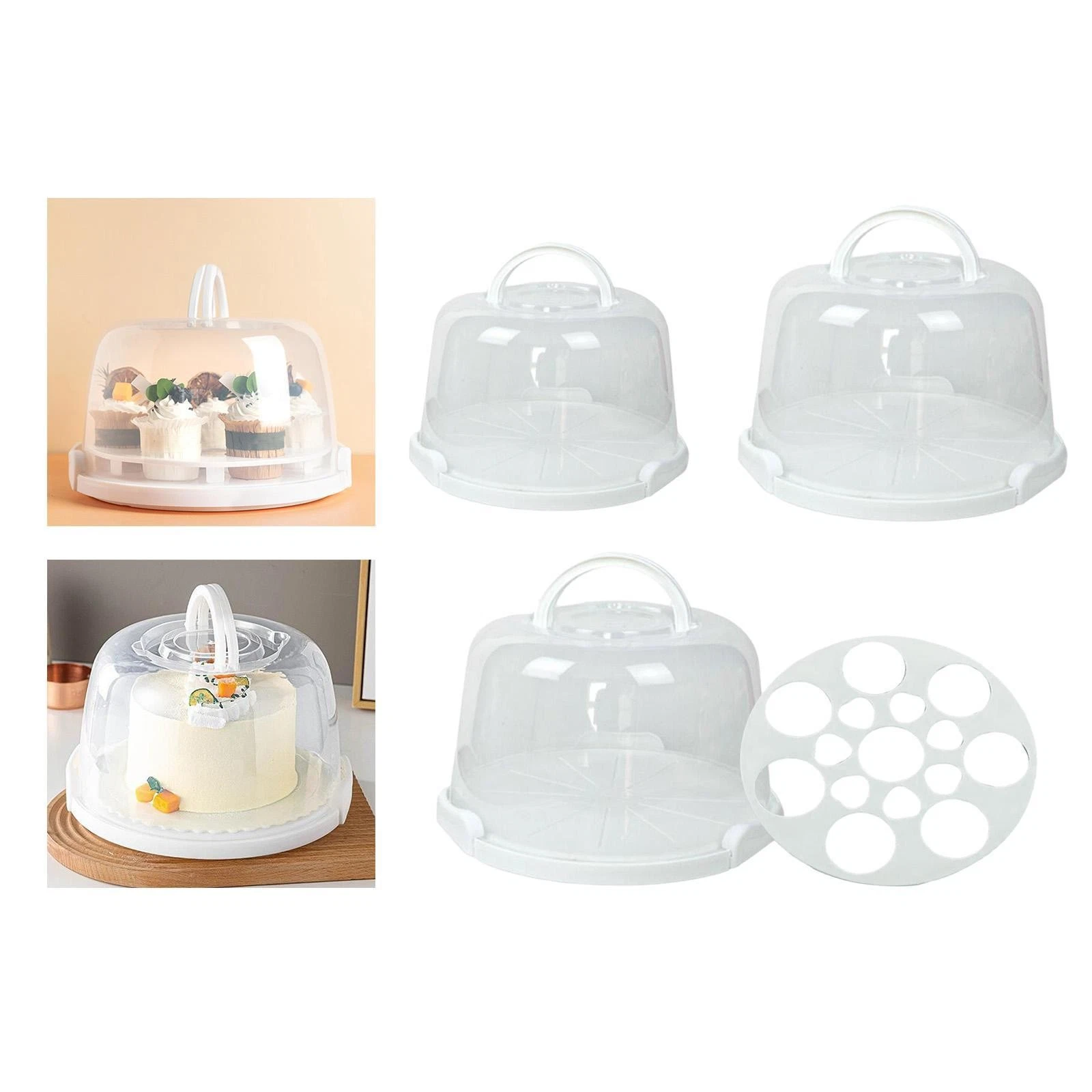 Cake Carrier with Handle Serving Tray Cake Holder Multipurpose Egg Holder