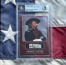 George Custer Word from Autograph Signed Beckett BAS Little Big Horn Civil War