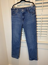 GAP Women  s Size 16L  90s Straight Blue Jeans Denim MEASURES 36x32 Stretch