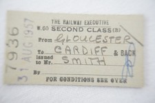 1957 Gloucester to Cardiff British Rail Railway Train Ticket
