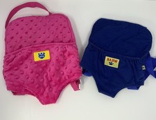 Build A Bear Pink And Navy Blue Carrier Back Pack Adjustable Straps Lot Of 2